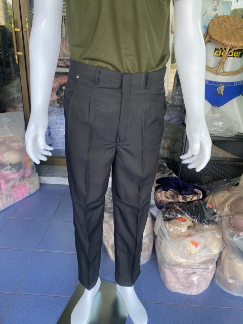 ภาพหน้าปกสินค้ากางเกงขายาวชายโซล่อน กางเกงทำงาน ใส่สบาย สีดำ สีกรม จากร้าน poptheera บน Shopee