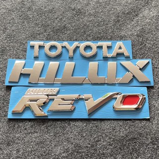 โลโก้ TOYOTA HILUX REVO ตัวหนังสือฝาท้าย (จำนวน 3 ชิ้น)