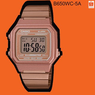 Casio B650WC-5A ศูนย์ไทย นาฬิกาข้อมือผู้หญิง สีพิ้งค์โกล ใหม่ของแท้100% รับประกัน 1 ปี CMG