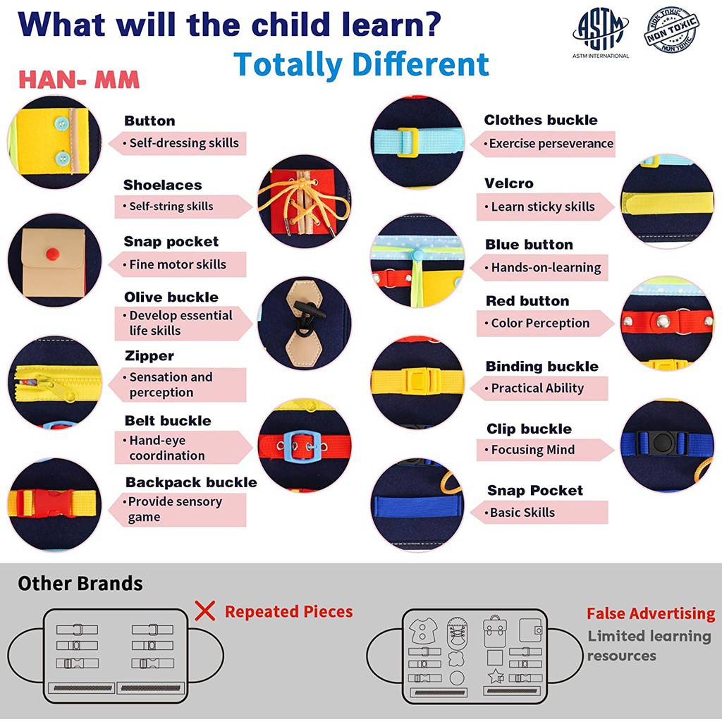 montessori-บอร์ดของเล่นเสริมพัฒนาการเด็กวัยหัดเดิน