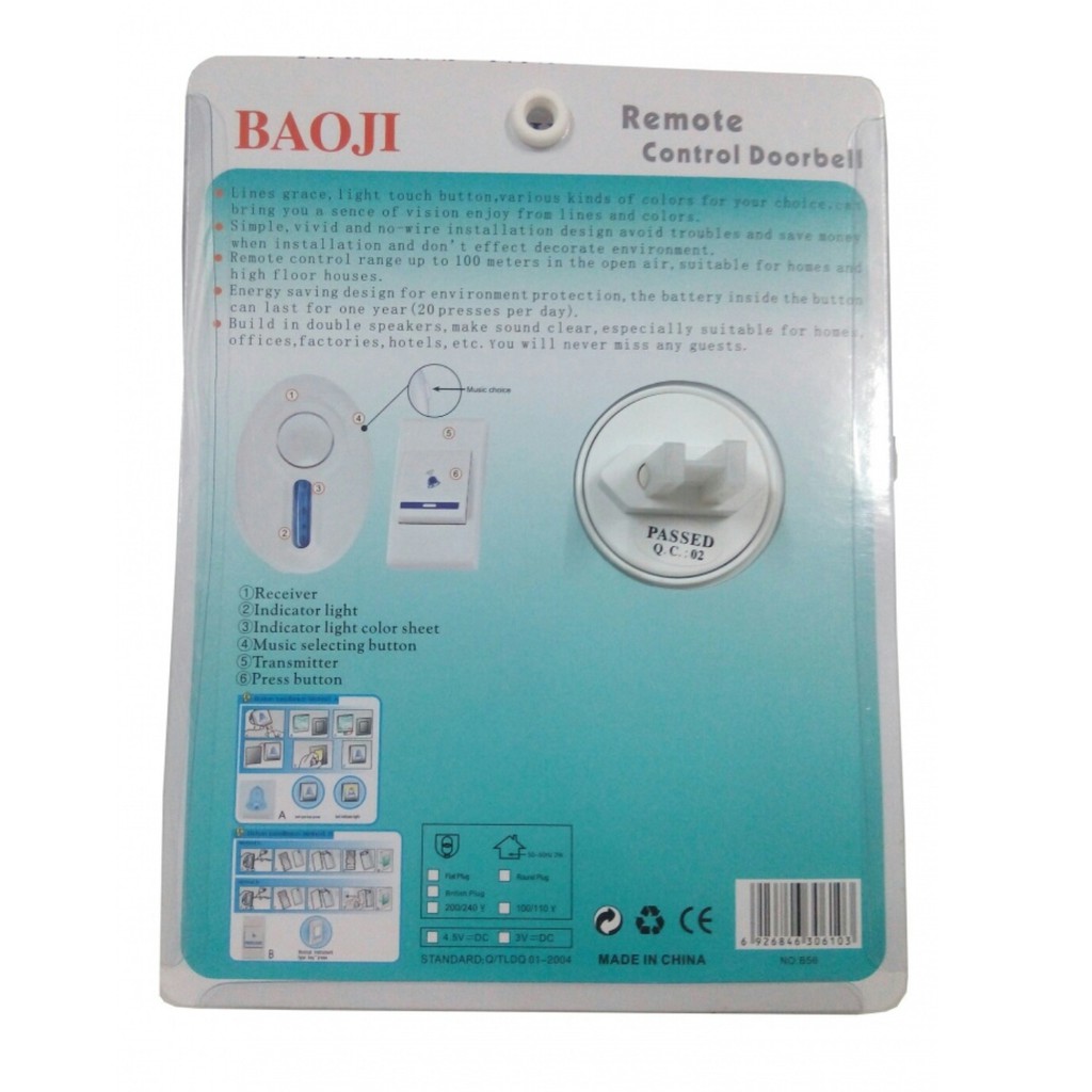 firstbuy-baojiกริ่งบ้านไร้สาย-remote-control-36-เสียง