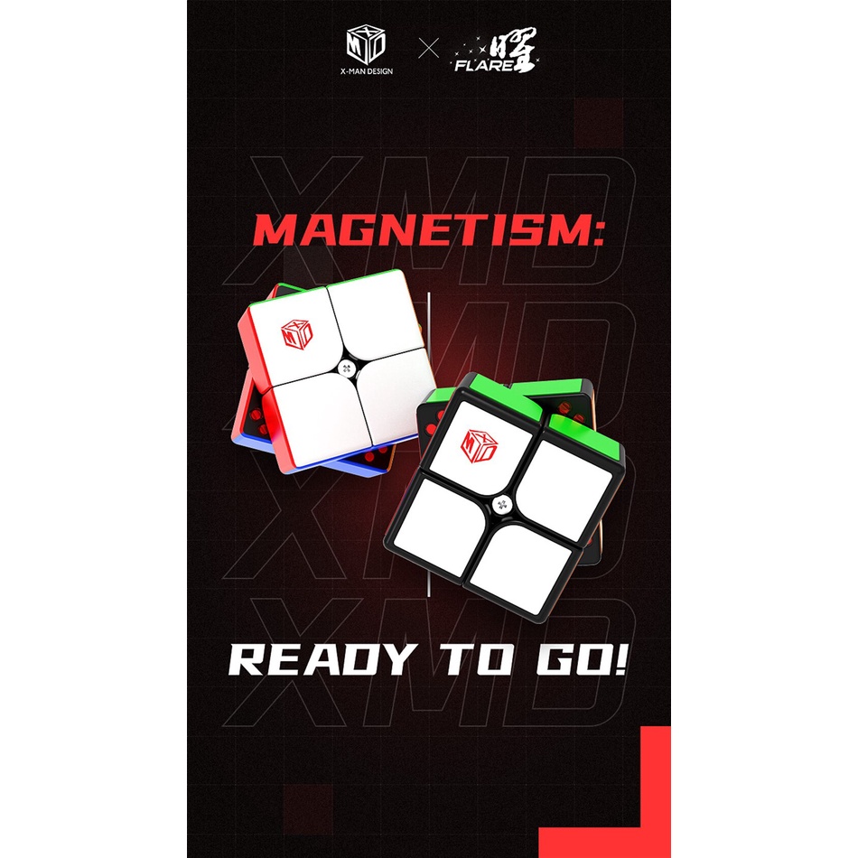 qiyi-xmd-flare-2x2-รูบิคแม่เหล็ก-ความเร็วสูง-mofangge-x-man-2x2x2-magic-cube-stickerless