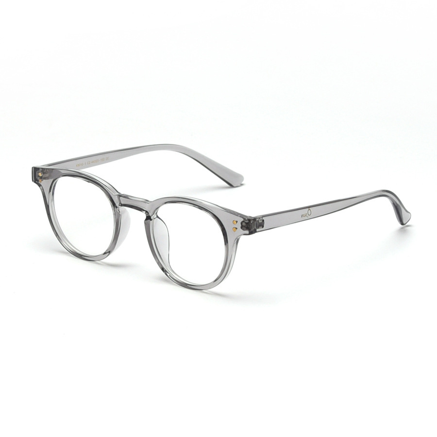 retro-กรอบแว่นสายตาสั้นทรงกลมสีน้ำเงินกระจกแบนแว่นสายตาสั้น