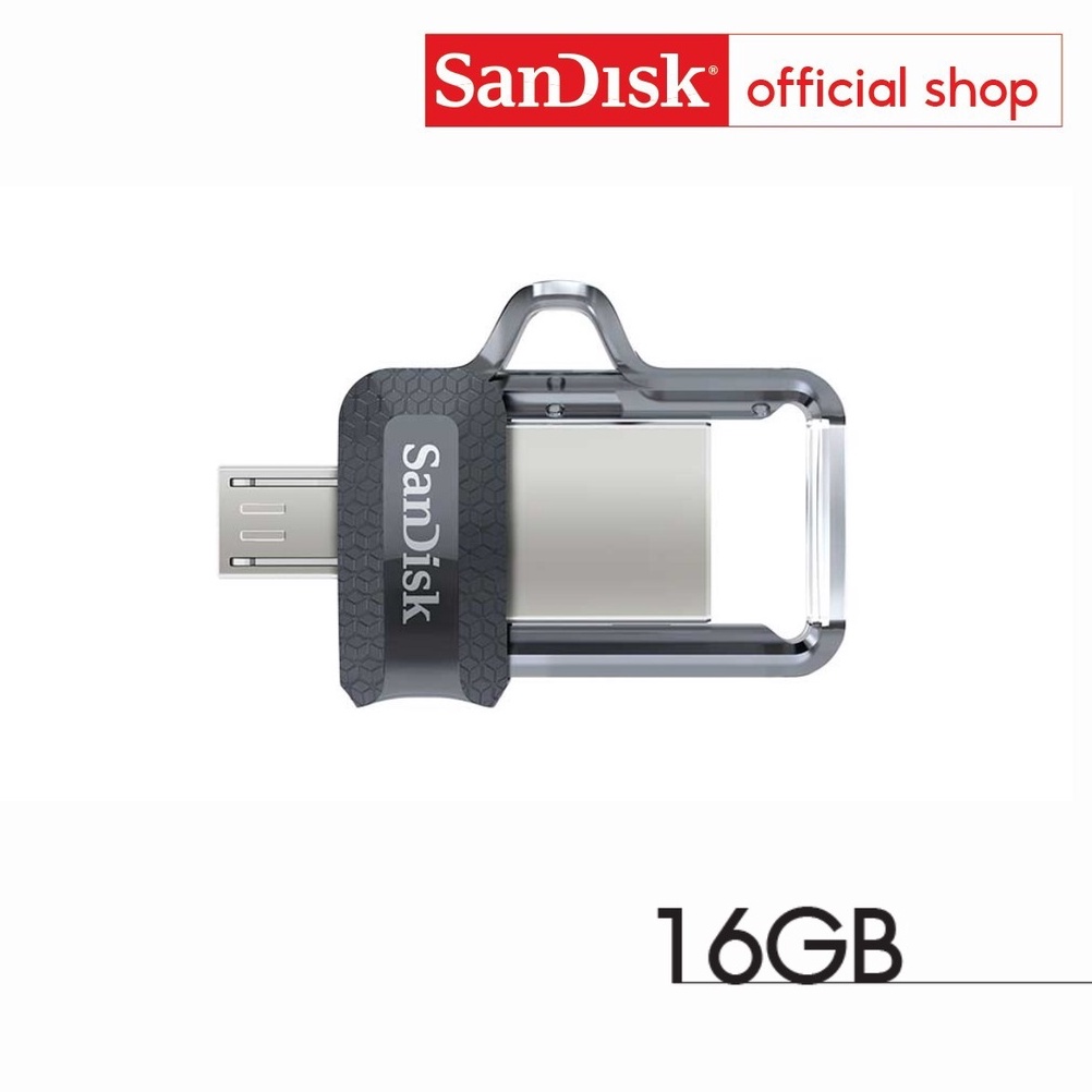 ภาพหน้าปกสินค้าSanDisk Ultra Dual Drive m3.0 16GB (SDDD3_016G_G46) แฟลชไดร์ฟ สำหรับ สมาร์ทโฟน และ แท็บเล็ต Android จากร้าน sandisk_thailand_officialshop บน Shopee