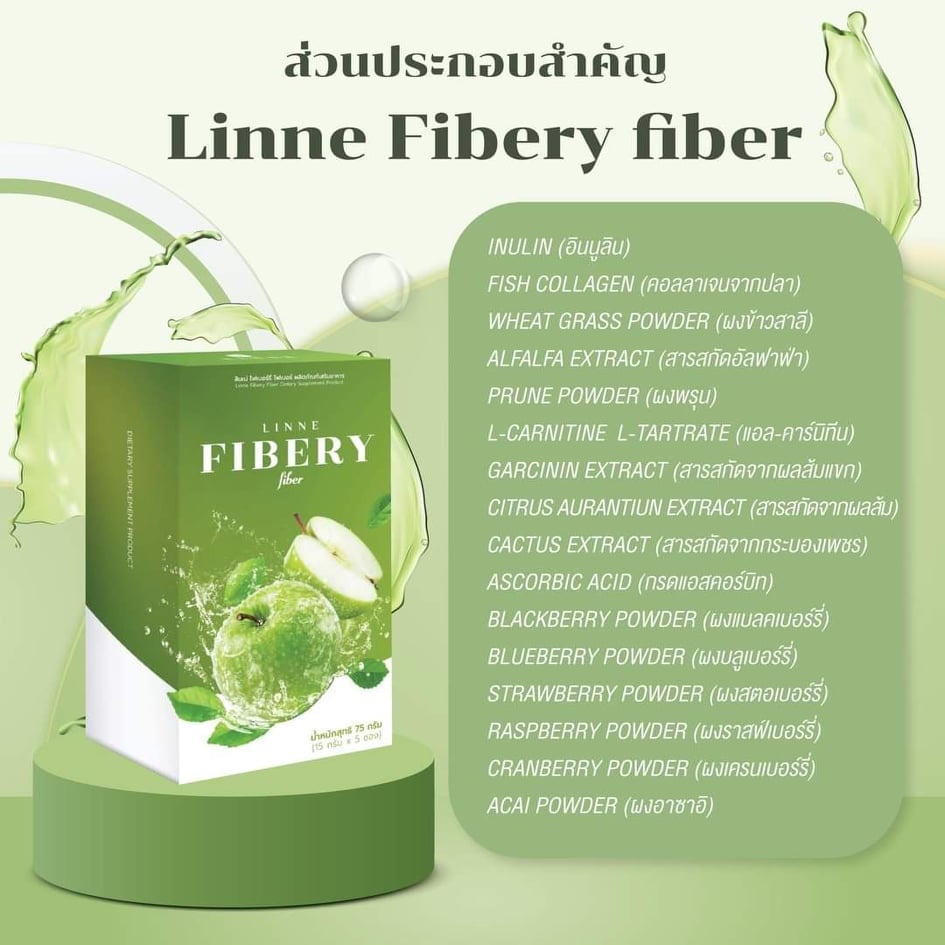 1แถม2-ลินเน่-ไฟเบอรี่-ไฟเบอร์-linne-fibery-fiber-ไฟเบอร์-แอปเปิ้ลเขียว-หอมอร่อย-ทานง่าย-ไฟเบอร์สูตรเข้มข้น-ลินเน