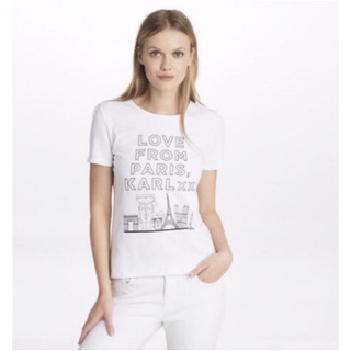 เสื้อยืด Karl Lagerfeld แท้💯%จากUSAของใหม่ ป้ายห้อย(พร้อมส่ง) size Xs(อก34)