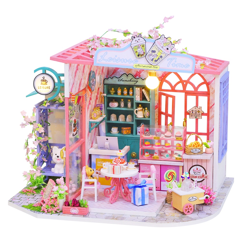 ราคาและรีวิวCutebee DIY บ้านตุ๊กตา ร้านดอกไม้ในฝัน พร้อมไฟ LED S005