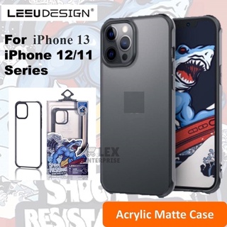 Leeu เคสโทรศัพท์มือถืออะคริลิค ผิวด้าน กันกระแทก ป้องกันกล้อง ขนาดใหญ่ สําหรับ iPhone 14 11 12 13 Pro Max 7 8 Plus X XR XS Max SE