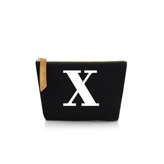 กระเป๋าผ้าลายอักษร ALPHABET  Pouch Coin Bag BLACK  X
