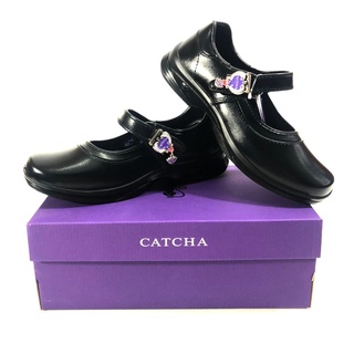 CATCHA รองเท้านักเรียน รองเท้าหนังดำ ผู้หญิง รุ่น CX03