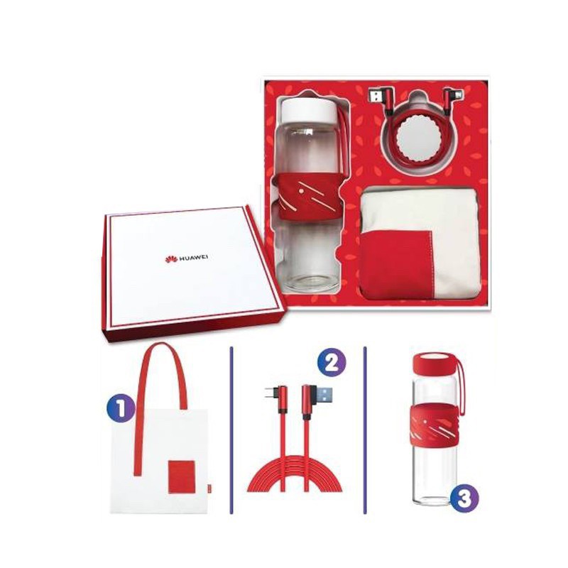 HUAWEI Gift Box ประกอบด้วย กระเป๋าผ้า กระบอกน้ำ และสายชาร์จ มูลค่า 990