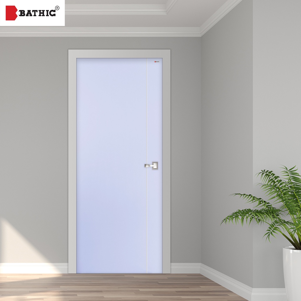 BATHIC ประตู WPC บาธติค รุ่นแผ่นเรียบเซาะร่อง BWC01 | Shopee Thailand