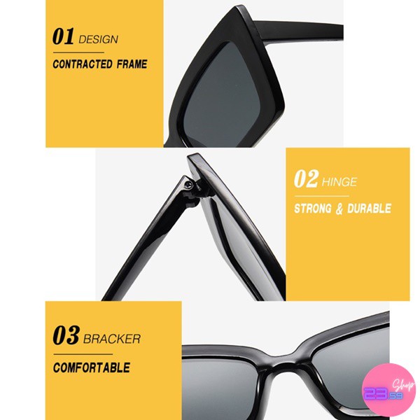 sale80-แว่นกันแดดแฟชั้่น-ทรงปีกผีเสื้อ-เลนส์ปรอทสีเงิน-กรอบ-2-สี-ดำ-ชมพู