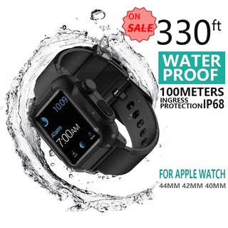 ภาพขนาดย่อของสินค้าIP 68 เคสกันน้ำ พร้อมสาย สำหรับ Apple Watch Series 4 5 6 se 44mm 40 มม. iWatch Series 1 2 3 42 มม.