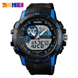 SKMEI Men Sports Outdoor Watch Dual Time Alarm Clock Day Date Waterproof Digital Wristwatch Stopwatch Clock
