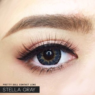 Stella Gray (1) Pretty Doll บิ๊กอาย สีเทา เทา ทรีโทน สายฝอ คอนแทคเลนส์ Bigeyes Contact Lens ค่าสายตา สายตาปกติ สายตาสั้น