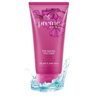 Preme Nobu Pink Natural Face Foam 100gm โฟมล้างหน้าอ่อนโยนต่อผิวหน้าบอบบางของวัยใส