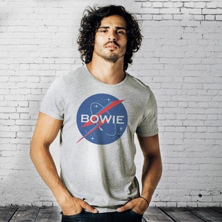 เสื้อยืดโอเวอร์ไซส์เสื้อยืด พิมพ์ลาย David Bowie NASA ตลก สําหรับผู้ชาย | Ziggy Stardust อัลบั้ม CamisetaS-3XL