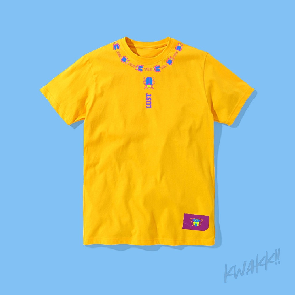 เสื้อยืดโอเวอร์ไซส์เสื้อยืดคอมกลมสีเหลือง-สกีนลายด้วง-kwakk-track-3s-3xl