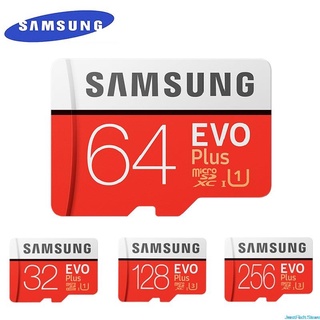 SAMSUNG ของแท้ การ์ดหน่วยความจํา Micro SD 128GB EVO Plus 32GB 64GB 256GB 512GB Class 10 UHS-I ความเร็วสูง