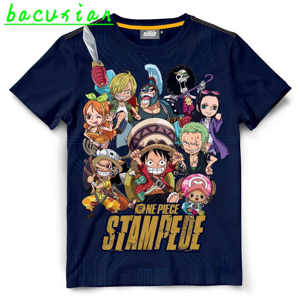 เสื้อยืดวันพีช-ผ้าสปอร์ต-one-piece-stampede-1127-nv-สีกรม