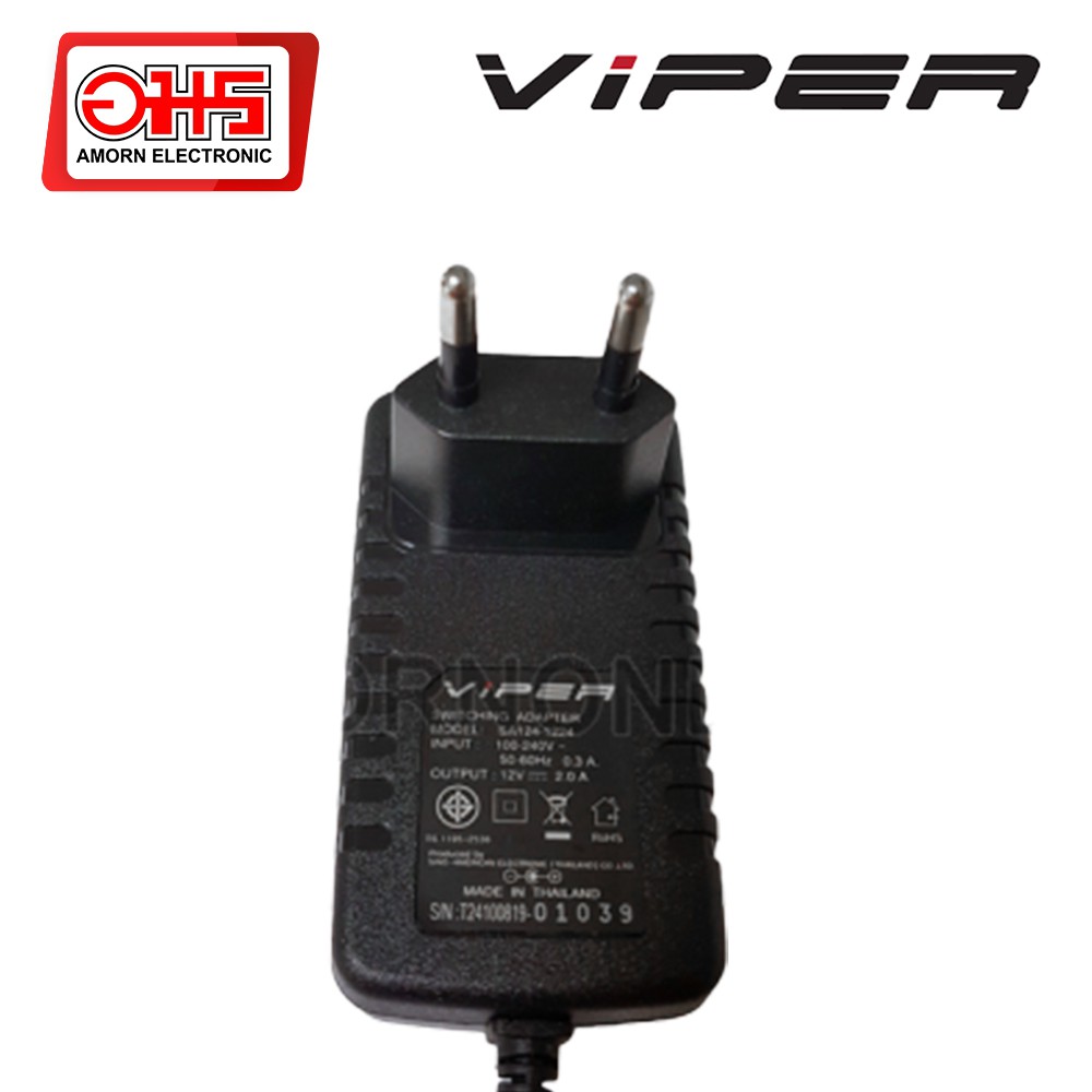 สวิทซ์ชิ่งอะแดปเตอร์-viper-12v-2a-tis-2-1mm-อมร-อีเล็คโทรนิคส์-อมรออนไลน์-ที่ชาร์จ-เครื่องชาร์จ-สายชาร์จ-อะแดปเตอร์