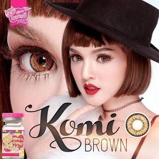 Komi Brown (1)(2) Kitty Kawaii บิ๊กอาย สีน้ำตาล น้ำตาล เน้นขอบดำ Bigeyes คอนแทคเลนส์ Contact lens สายตาสั้น ค่าสายตา