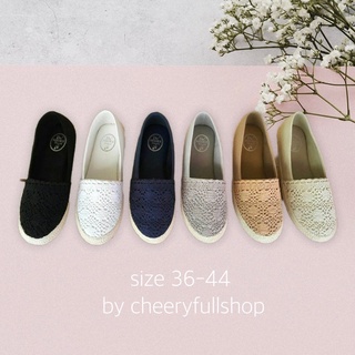 สินค้า Half lace soft bottom | 36-41 รองเท้าคัชชูลูกไม้ รองเท้าผู้หญิง พื้นนุ่ม สวมใส่สบาย