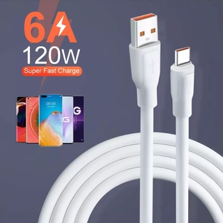 สายยาวพิเศษ6A รองรับการชาร์จ120W Super-Fast USB Type C Cable For Huawei Mate 40 50 Xiaomi 12 One Plus 10 Pro