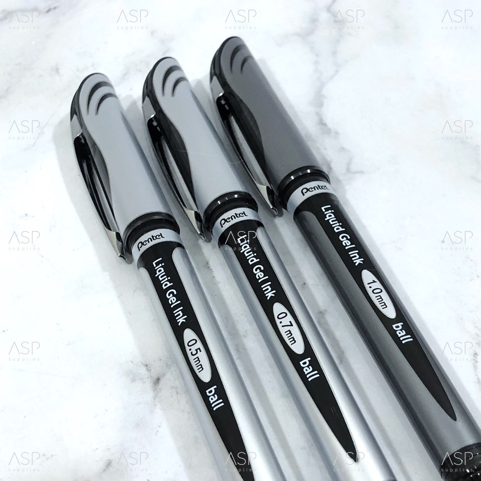 ปากกาเจลแบบถอดปลอก-เพนเทล-pentel-energel-0-5-0-7-1-0-มม-น้ำเงิน-ดำ-แดง-ปากกาเจล-เปลี่ยนไส้ได้-1-แท่ง