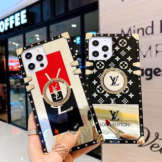 Xiaomi Mi 9 10 10T 11T 11 Lite POCO M3 X3 NFC MI12 12X 12pro Redmi 6A 7 9 9C 9T 9A Note10 11 8 9s Pro MAX Note 9S Brand mirror ring diamond bracket square mobile phone case