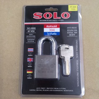 กุญแจ​ SOLO​ 35​mm และ​ 45mm รุ่นสแตนเลส304 ไม่เป็นสนิม