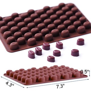 แม่พิมพ์ ซิลิโคน รูปเมล็ดกาแฟ 55 เม็ด (55 Mini Coffee Bean Silicone Mold) คละสี