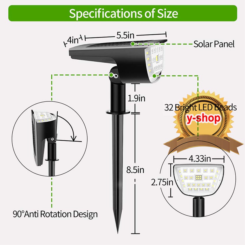 ภาพหน้าปกสินค้าWarm white liht /white light 32 LED Solar light ไฟติดผนัง+สวน พลังงานแสงอาทิตย์ * จากร้าน y_shopping บน Shopee