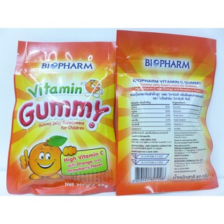 VIT C GUMMY 60G [BIOPHARM] ส้ม หมาะสำหรับผู้ที่ต้องการเสริมวิตามินซี