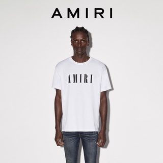 [S-5XL] Amiri เสื้อยืด ผ้าฝ้าย พิมพ์ลายโลโก้ แฟชั่นฤดูร้อน สําหรับผู้ชาย