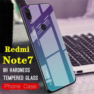 [ส่งจากไทย] Case Xiaomi Redmi Note7 เคสกระจกสองสี เคสกันกระแทก ขอบนิ่ม เคสกระจกไล่สี สินค้าใหม่