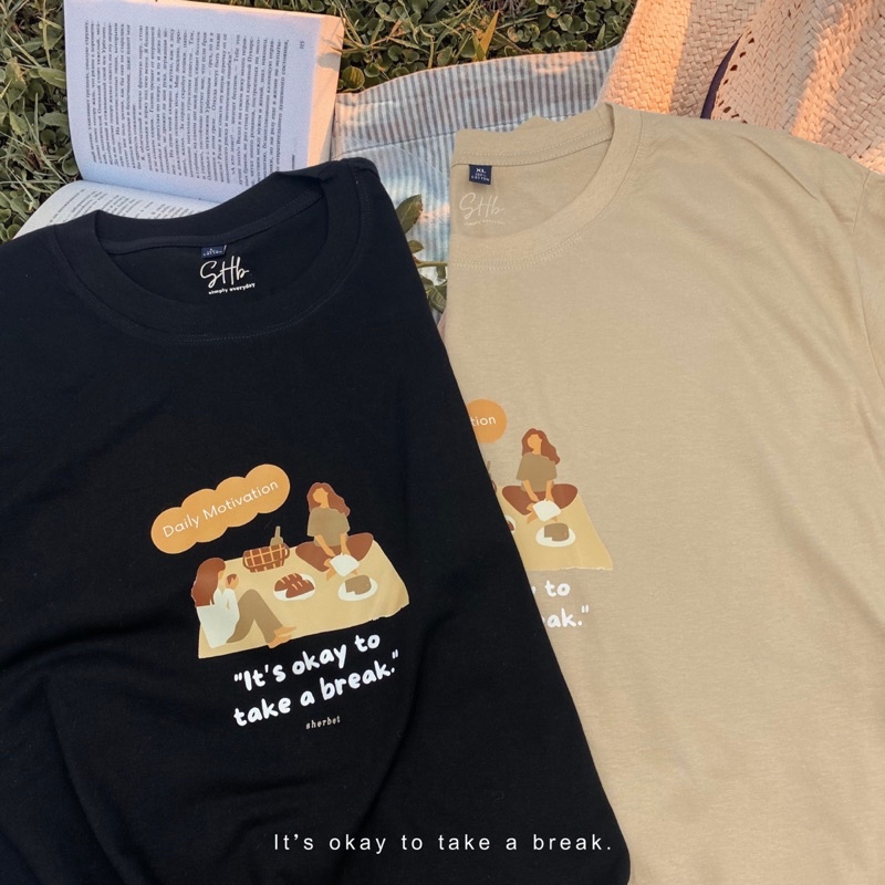 ใหม่-sherbettee-เสื้อยืดลาย-it-s-okay-to-take-a-break