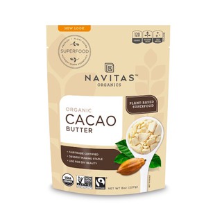 สินค้า คาเคาบัตเตอร์ Organic Cacao Butter ยี่ห้อ Navitas ขนาด 227 กรัม Ketofriendly, Superfoods