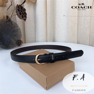 F.A ว่าแท้100% COACH 78180 2020 ใหม่สไตล์  / เข็มขัด / ซีลเอวคลาสสิกหัวเข็มขัดโลโก้เรียบง่ายและทันสมั / เข็มขัดผู้หญิ