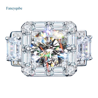 Fancyqube แหวนแต่งงานผู้หญิงผู้ชายผู้หญิงที่มีคุณภาพสูงสีเงิน