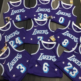 เสื้อกีฬาบาสเก็ตบอลลําลอง ลาย NBA Lakers ครบรอบ 75 ปี 2022 James Westbrok Rondo Howard Kobe NJjoai68HPpclh02