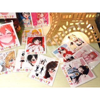 Card-set anime Set การ์ดสะดุดรักยัยแฟนเช่า (Kanojo Okarishimasu) จำนวน 4 รูป แถมอุปกรณ์ตกแต่ง