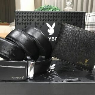 PLAYBOY LEATHER BELT &amp;wallet