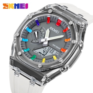 Skmei นาฬิกาข้อมือสปอร์ตแฟชั่น สายซิลิโคน กันน้ํา หน้าปัดสี สําหรับนักเรียน 2023