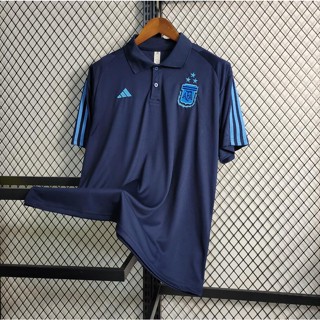 เสื้อโปโลแขนสั้น ลายทีมชาติฟุตบอล Argentina 2023-24 สีฟ้า