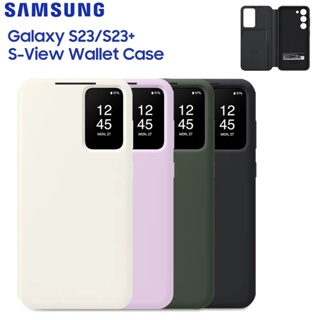ของแท้ เคสโทรศัพท์มือถือ ฝาพับอัจฉริยะ พร้อมช่องใส่บัตร สําหรับ Samsung Galaxy S23 Ultra 5G S23 Plus
