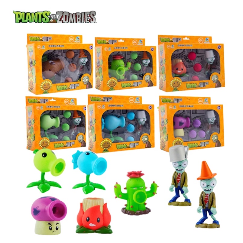 plants-vs-zombies-ชุดโมเดลตุ๊กตาของเล่นสําหรับเด็ก