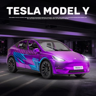 โมเดลรถยนต์ สเกล 1:24 Tesla โลหะผสม ของเล่น ของขวัญวันเกิด สําหรับเด็กผู้ชาย