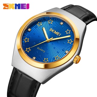 Skmei นาฬิกาข้อมือควอตซ์แฟชั่น กันน้ํา หน้าปัดสีฟ้า หรูหรา สําหรับผู้ชาย 2023